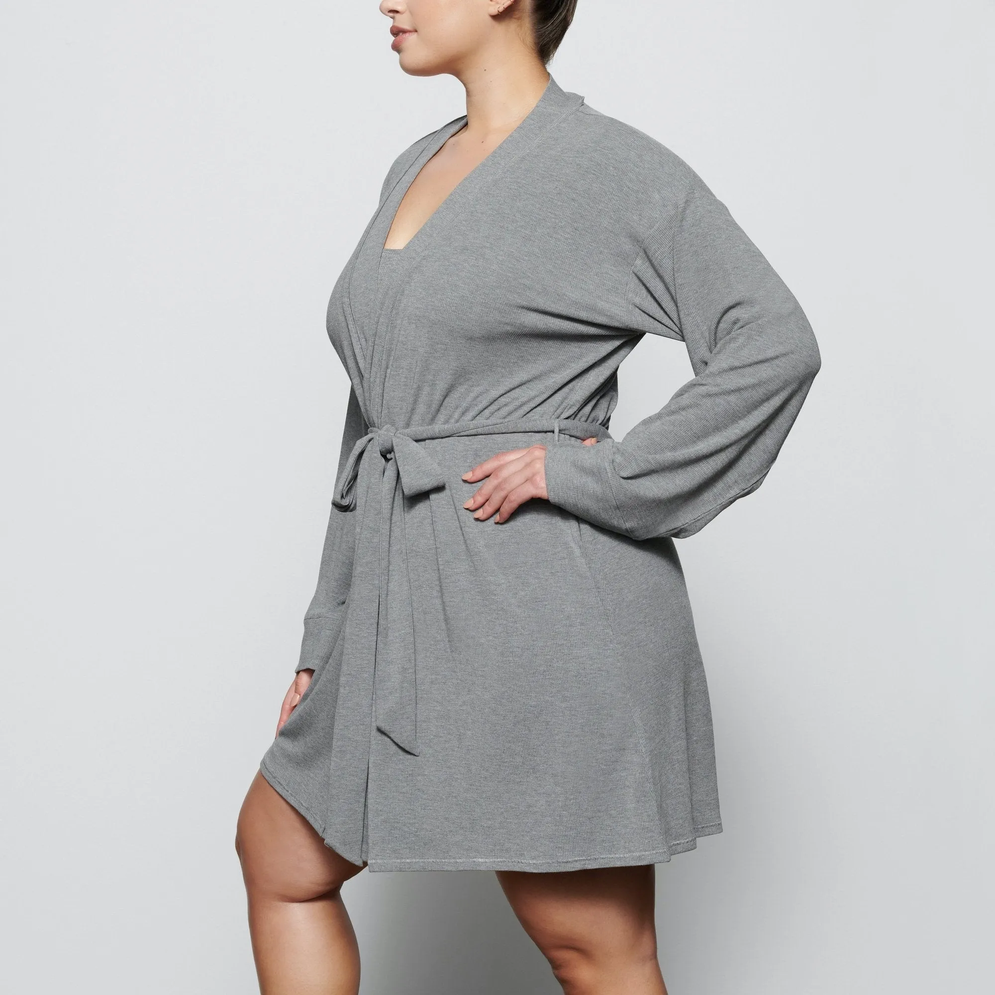 SOFT LOUNGE ROBE | HEATHER GREY