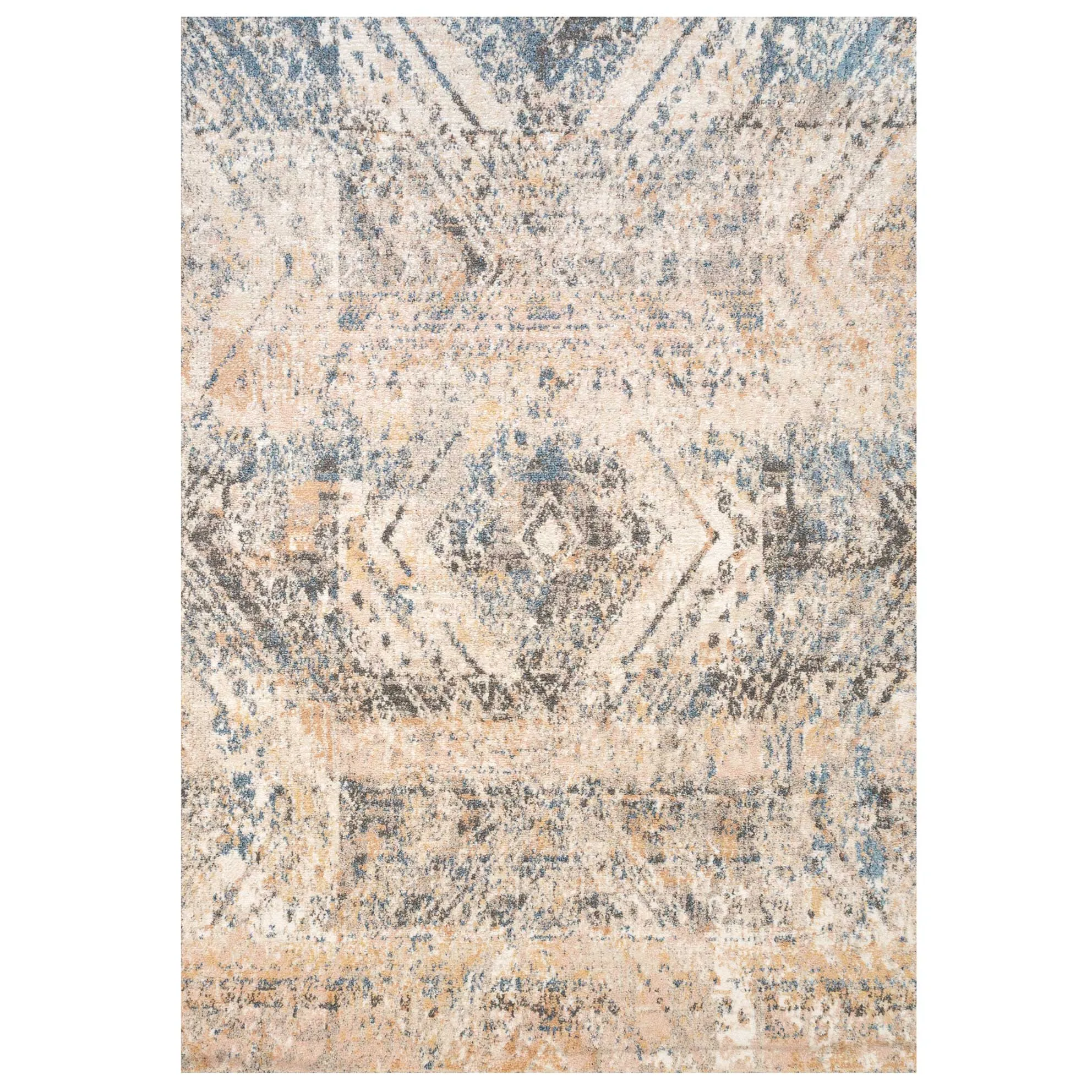 Soft Multicolour Concentric Diamond Area Rug - Erin