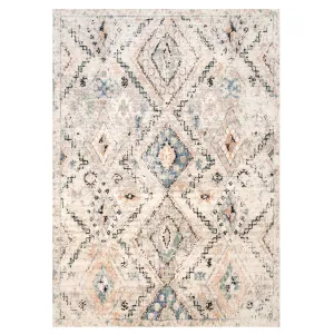 Soft Natural Blue Aztec Area Rug - Kemp