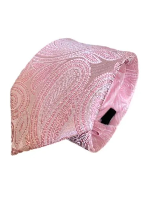 Soft Pink and Bright Pink Paisley Wedding Tie