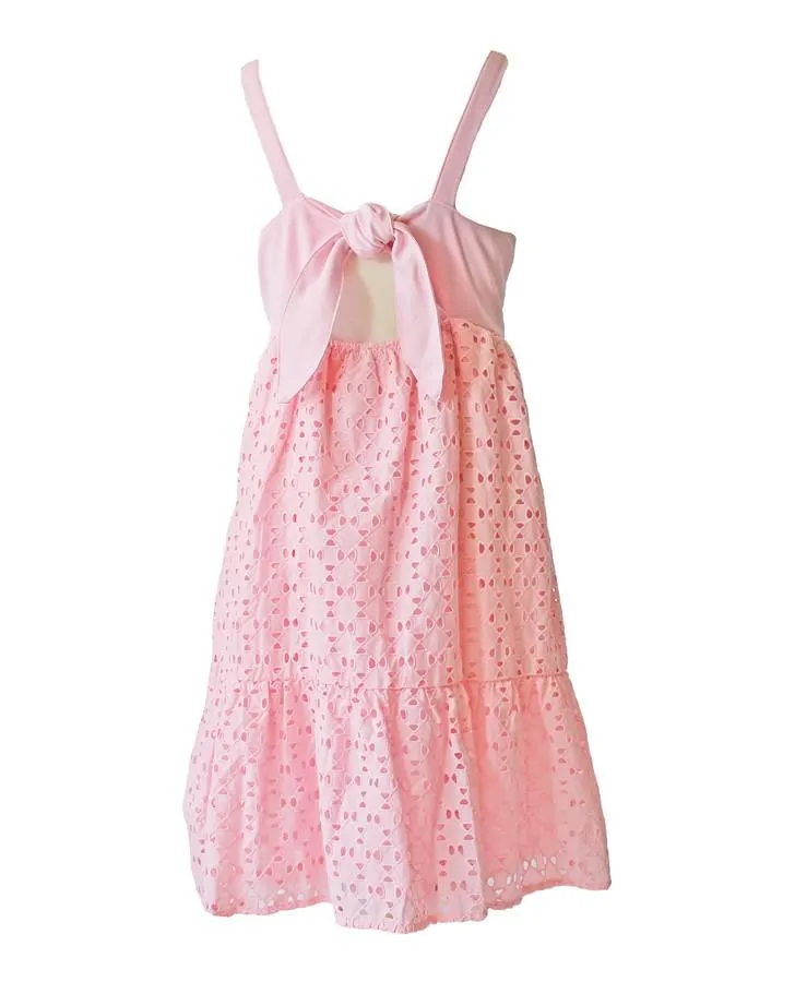 Soft Pink Eyelet Tier Dress