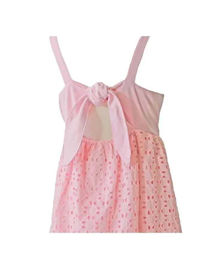 Soft Pink Eyelet Tier Dress