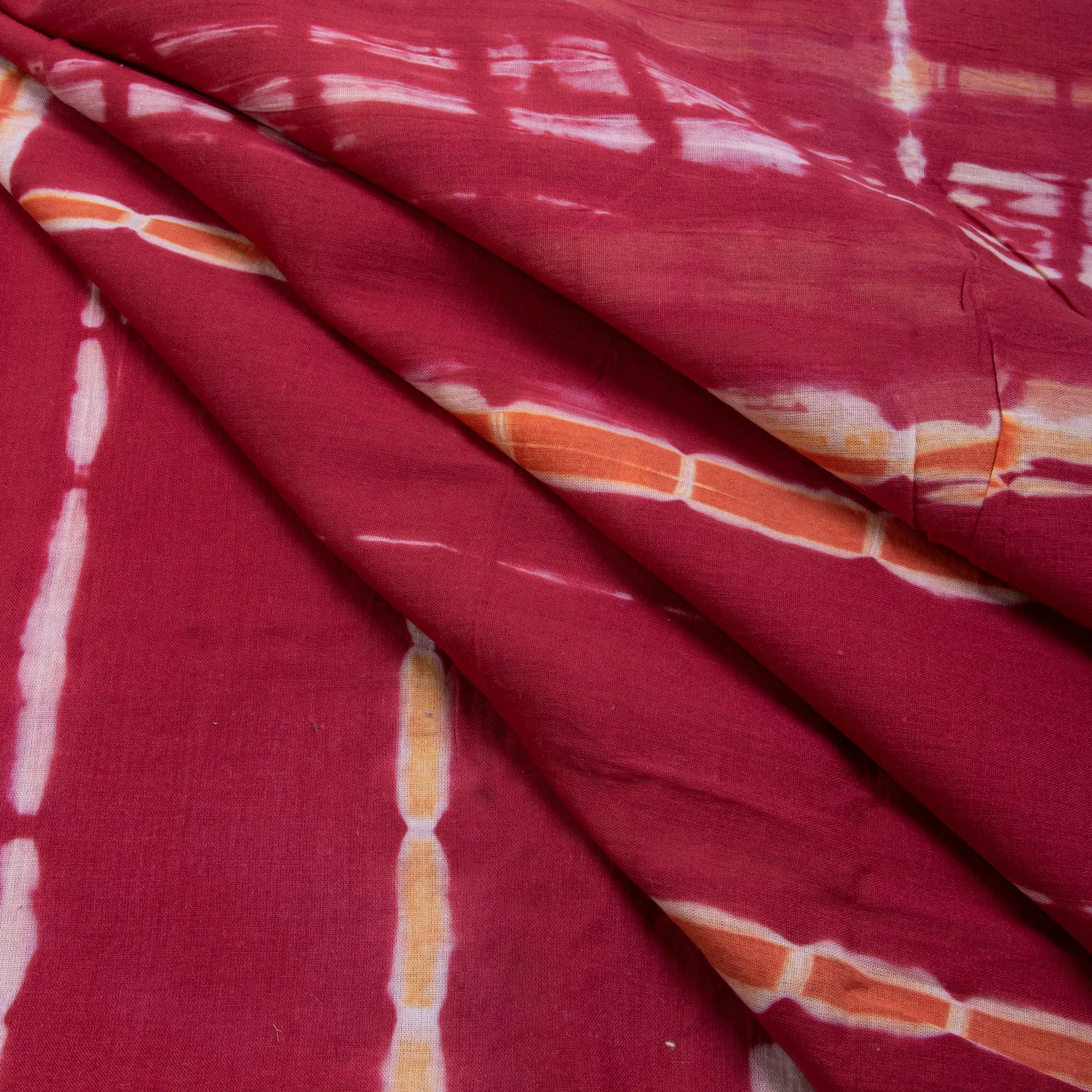 Soft Premium Red Hand Cotton Tie Dye Fabric