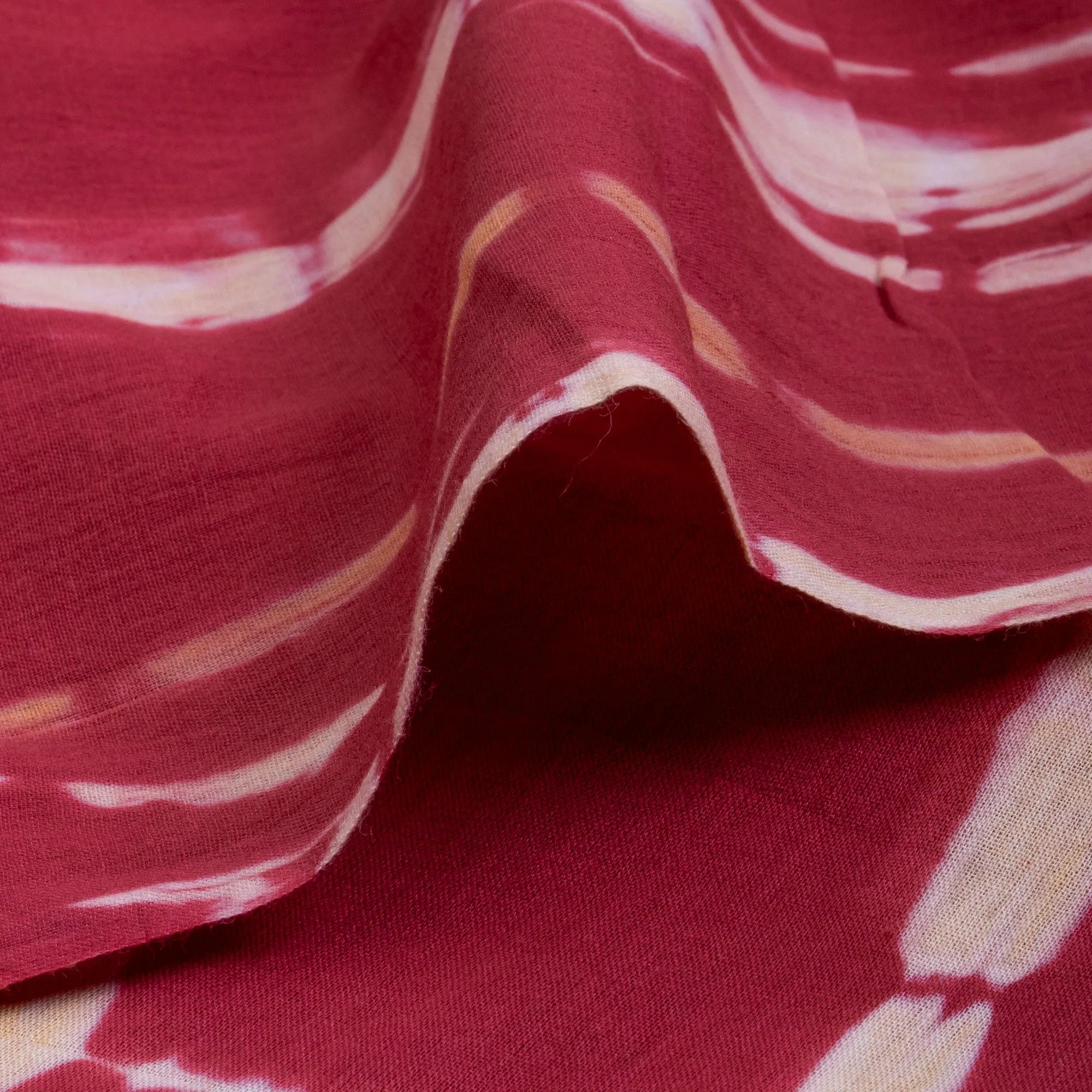 Soft Premium Red Hand Cotton Tie Dye Fabric