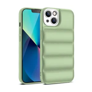 Soft Puffer Jacket Style Mobile Phone Case for iPhone 13 Pro - Green