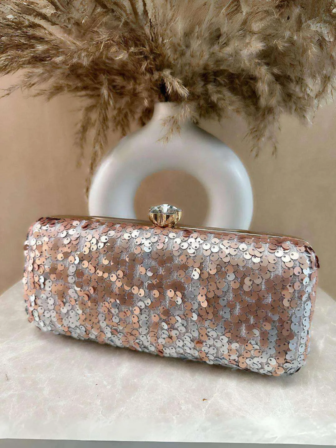 Soft Sequined Clutch