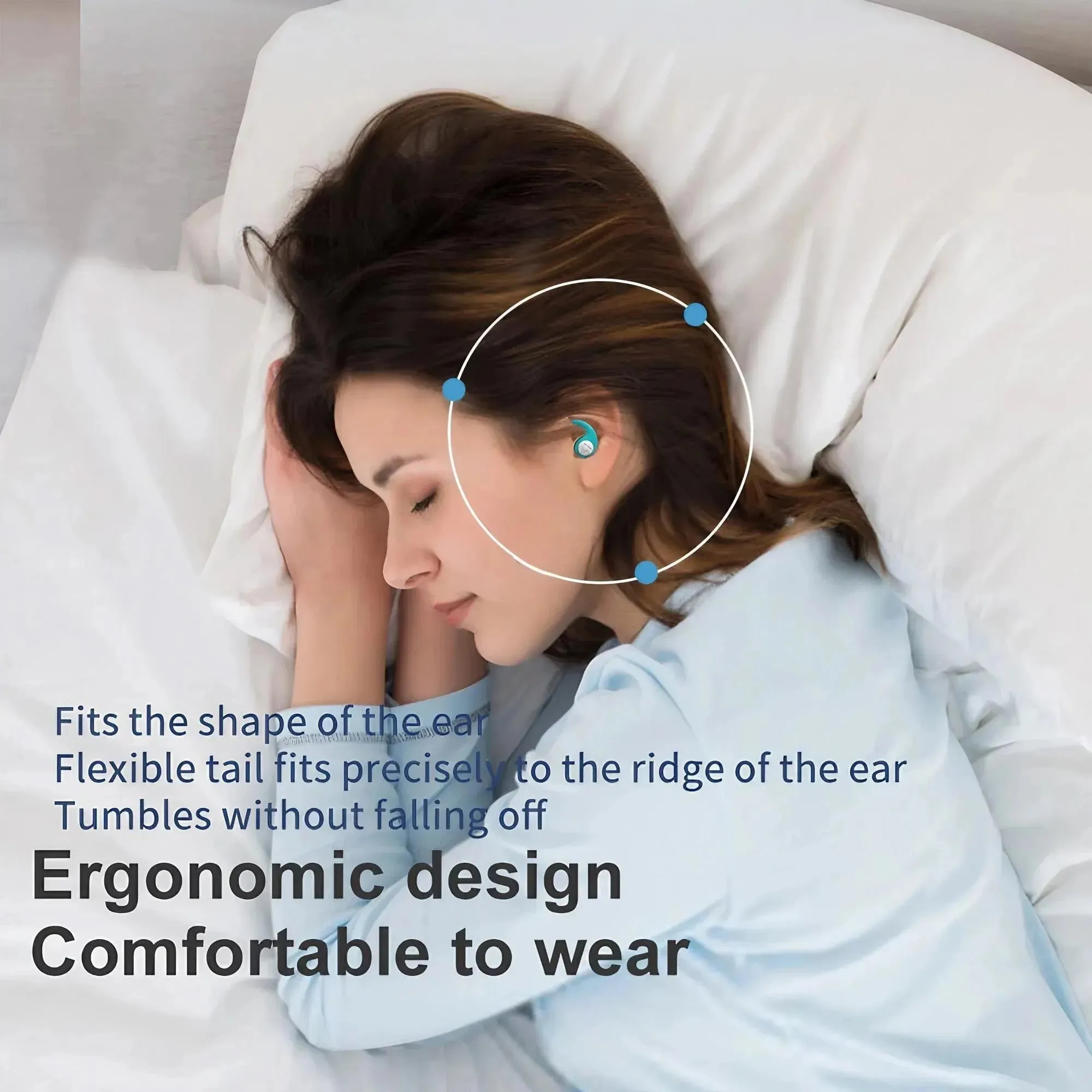 Soft Silicone Noise-Canceling Earplugs - Waterproof, Comfortable Fit for Sleep & Swimming