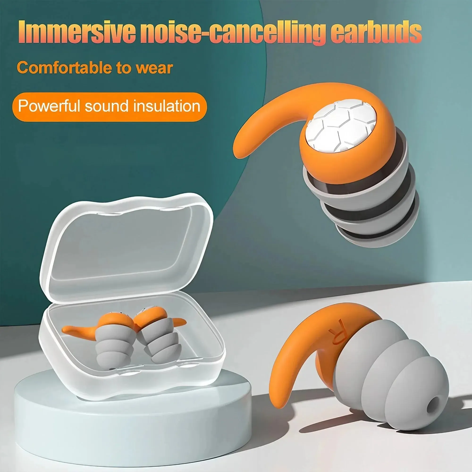 Soft Silicone Noise-Canceling Earplugs - Waterproof, Comfortable Fit for Sleep & Swimming