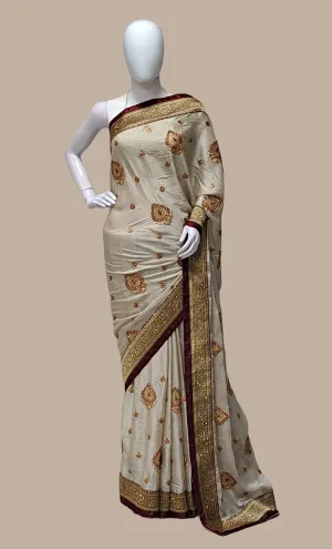 Soft Stone Embroidered Sari