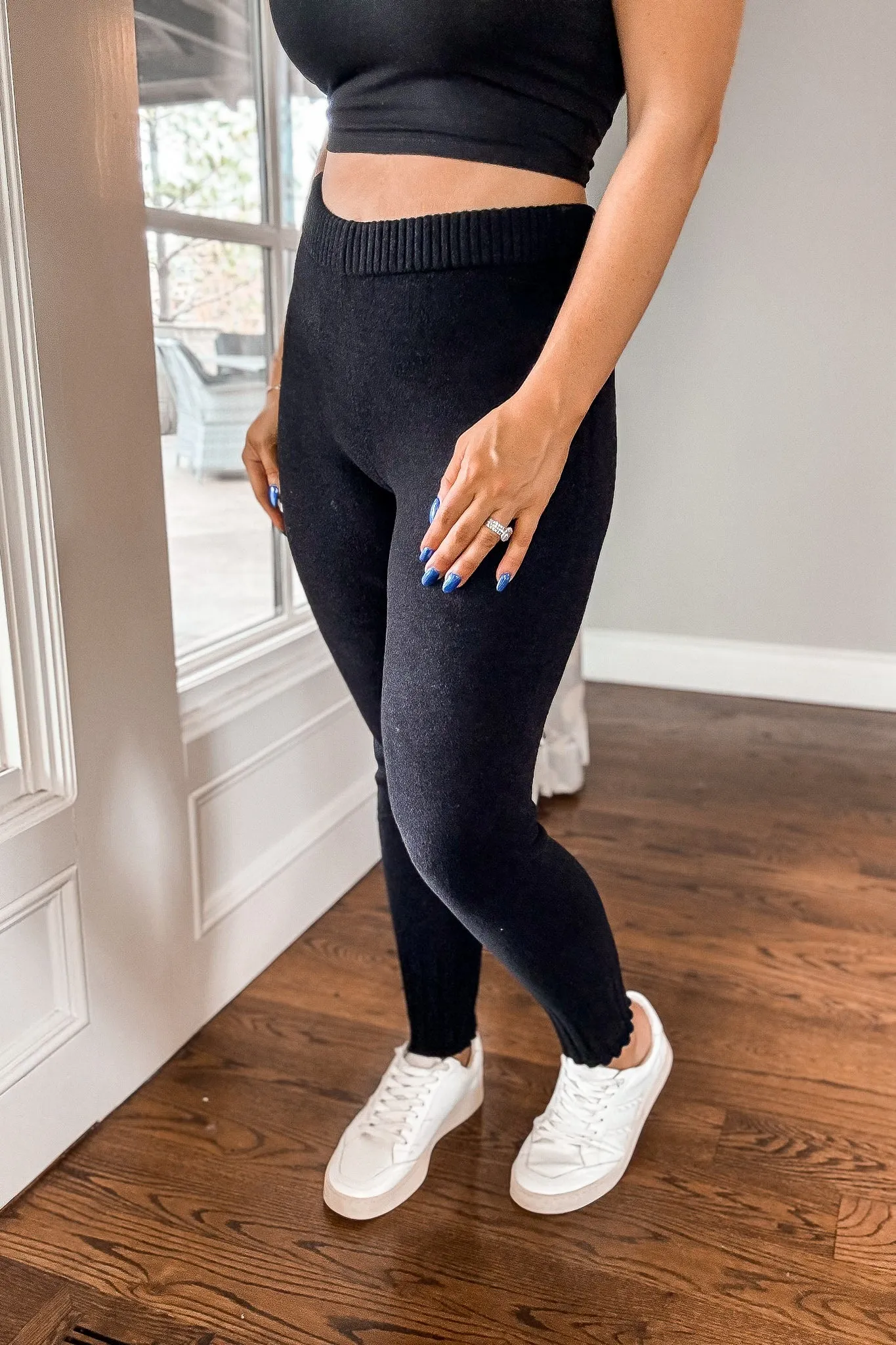 Soft Touch Black Sweater Leggings