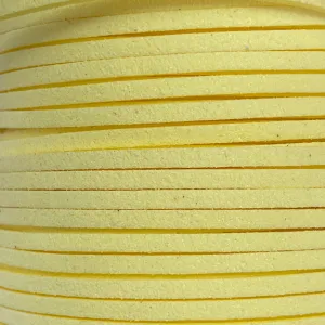 Soft Yellow Faux Suede Leather Cord per metre