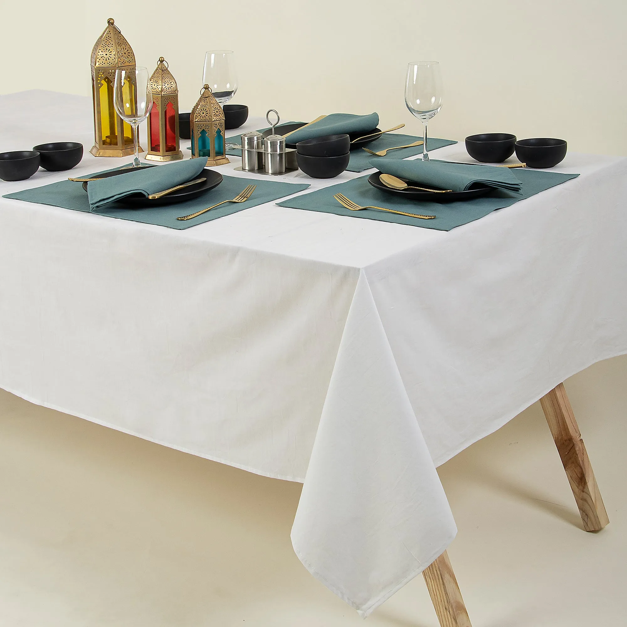 Softest Solid White Cotton Table Cloth