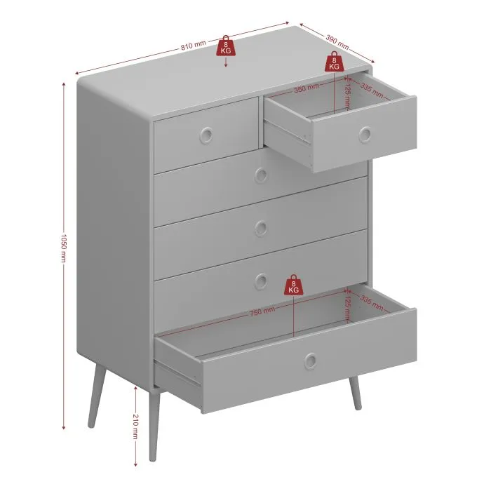 Softline 2 4 Chest in Off White