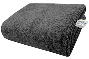 SOFTSPUN Microfiber Hair & Face Care Bath Towel 1 pc 70x140cm 340 GSM Grey Ultra Absorbent Super Soft & Comfortable Quick Drying for Men & Women Daily Use Pack of 1 Extra Large Size Unisex.