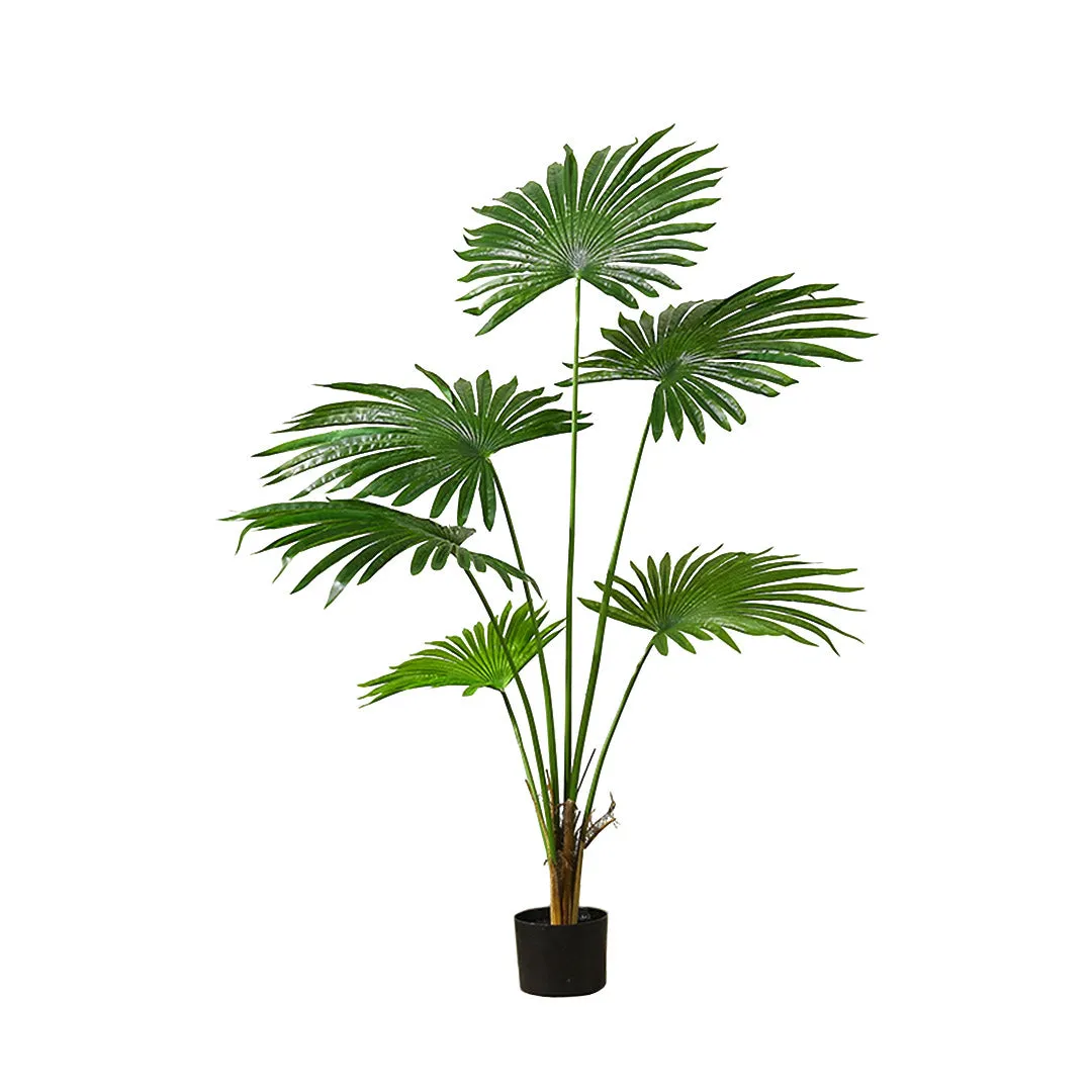 SOGA 120cm Artificial Natural Green Fan Palm Tree Fake Tropical Indoor Plant Home Office Decor