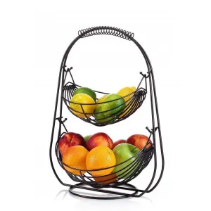 Soko Swing 2 Tier Fruit Basket Matte Black