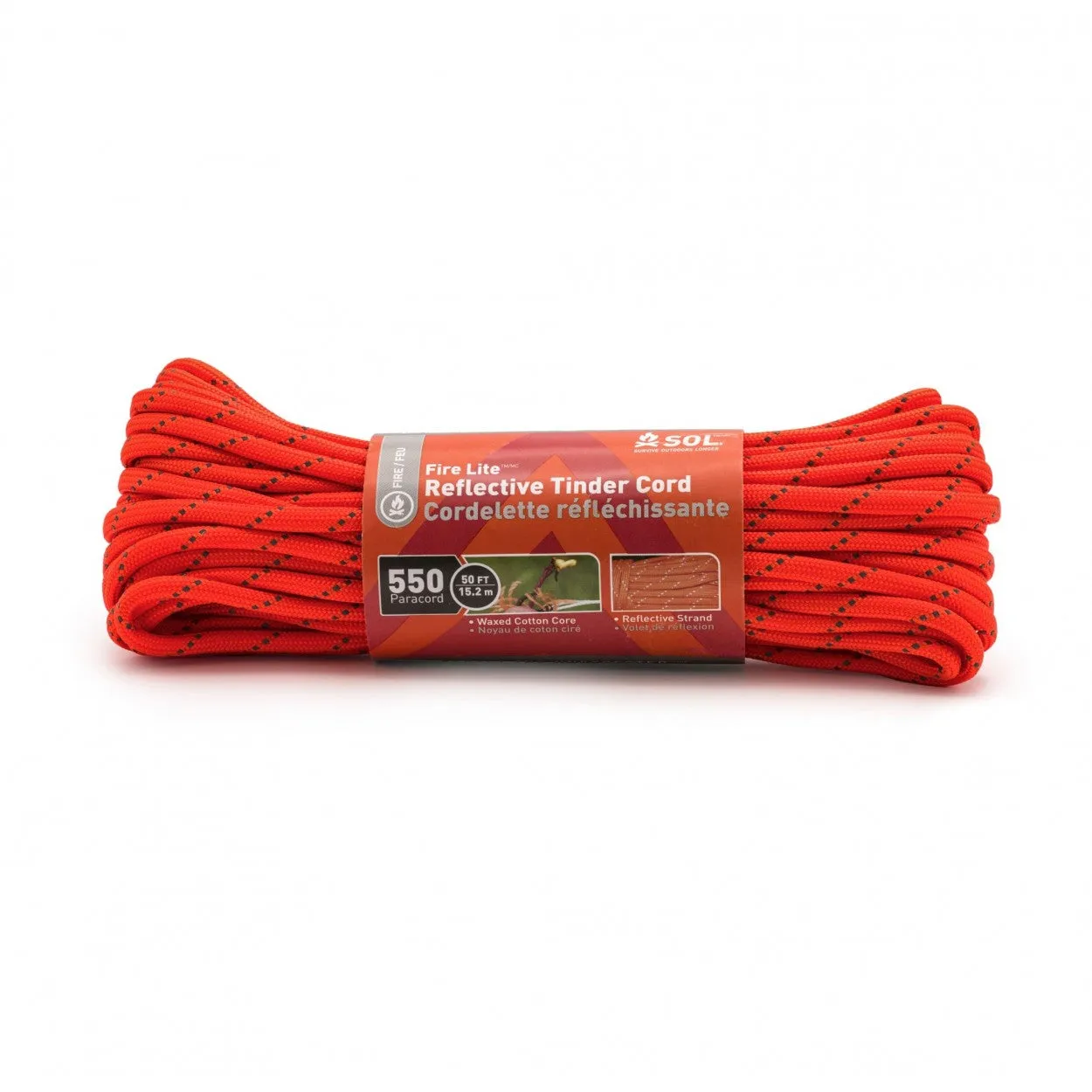 SOL Fire Lite 550 Reflective Tinder Cord 50ft