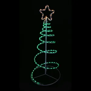 Solar Green Spiral Ropelight Tree (90cm)