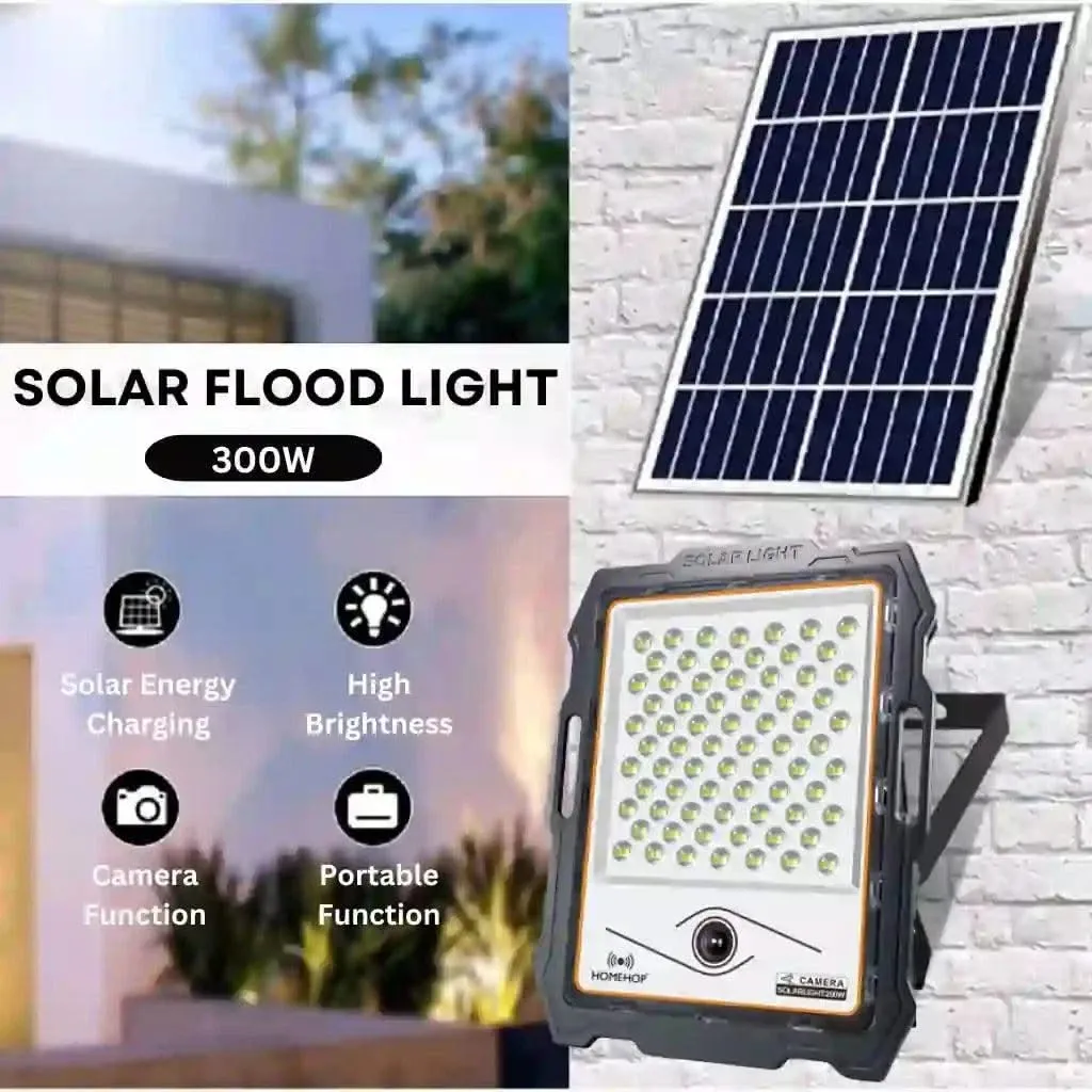 Solar Lighting Flood Lamp Outdoor 300W LED Security CCTV Camera Light For Home and Garden