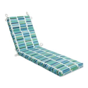 Solar Stripe Azure Chaise Lounge Cushion