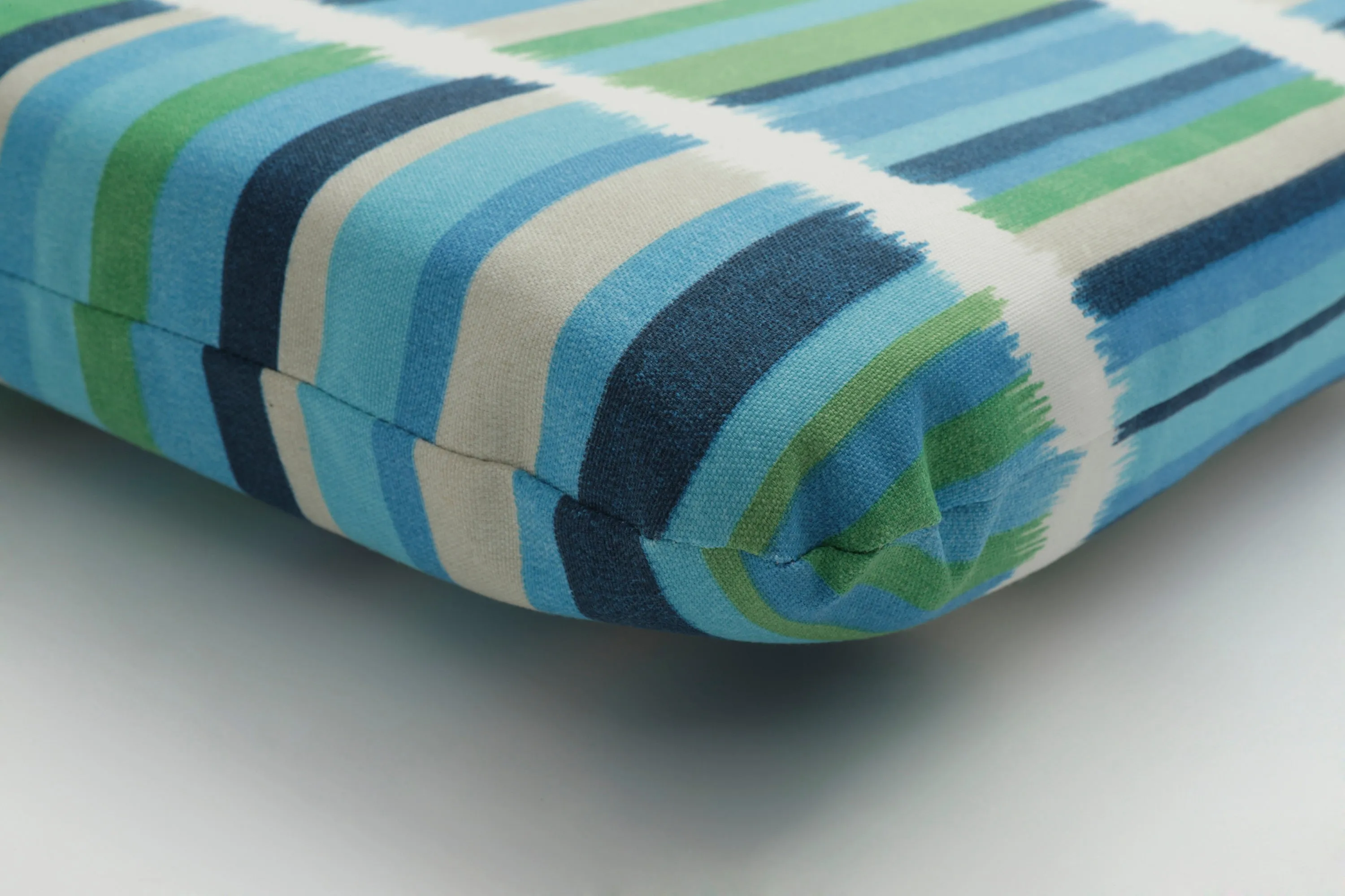 Solar Stripe Azure Rounded Corners Chair Cushion