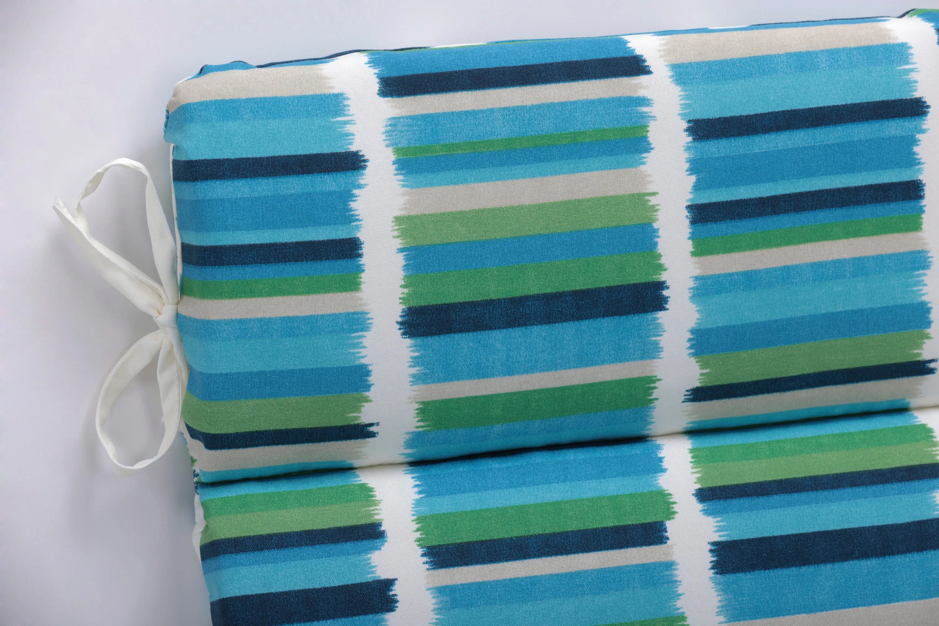 Solar Stripe Azure Rounded Corners Chair Cushion