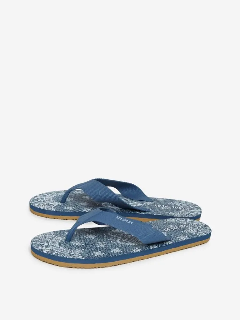 SOLEPLAY Blue Printed Flip-Flops