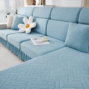 Solid Colors Sofa Cushion Covers Sectional Sofa Cover With Skirt