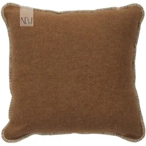 Solid Dark Camel Wool Pillow