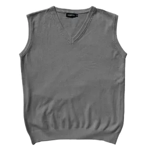 Solid Dark Grey Mens V-Neck Sweater Vest