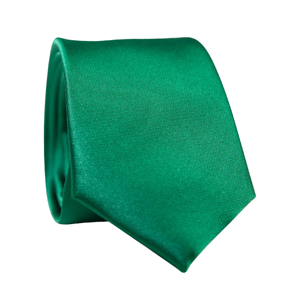 Solid Emerald Satin Tie