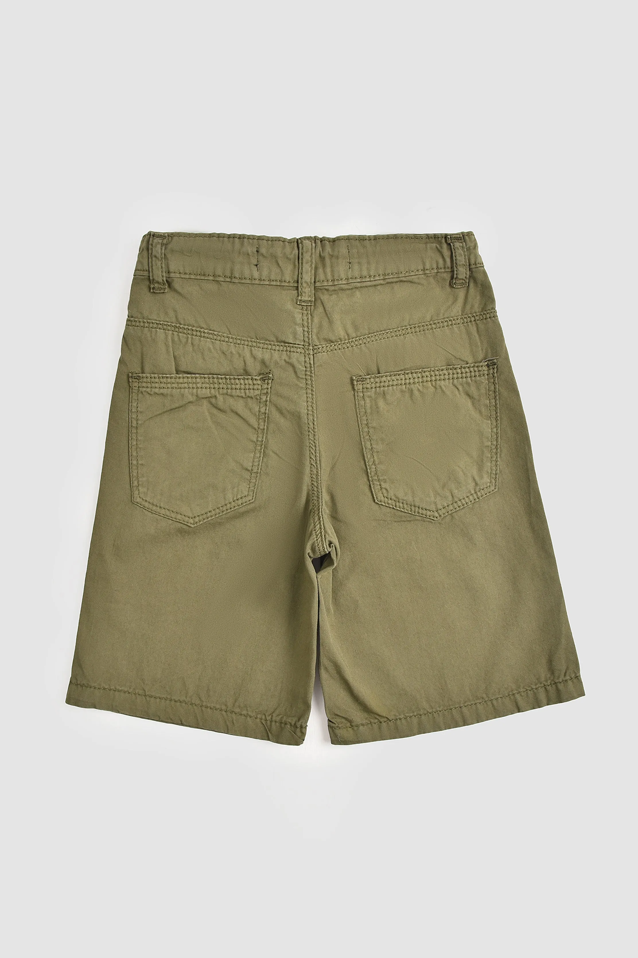 Solid Green Cotton Shorts (3-24M)