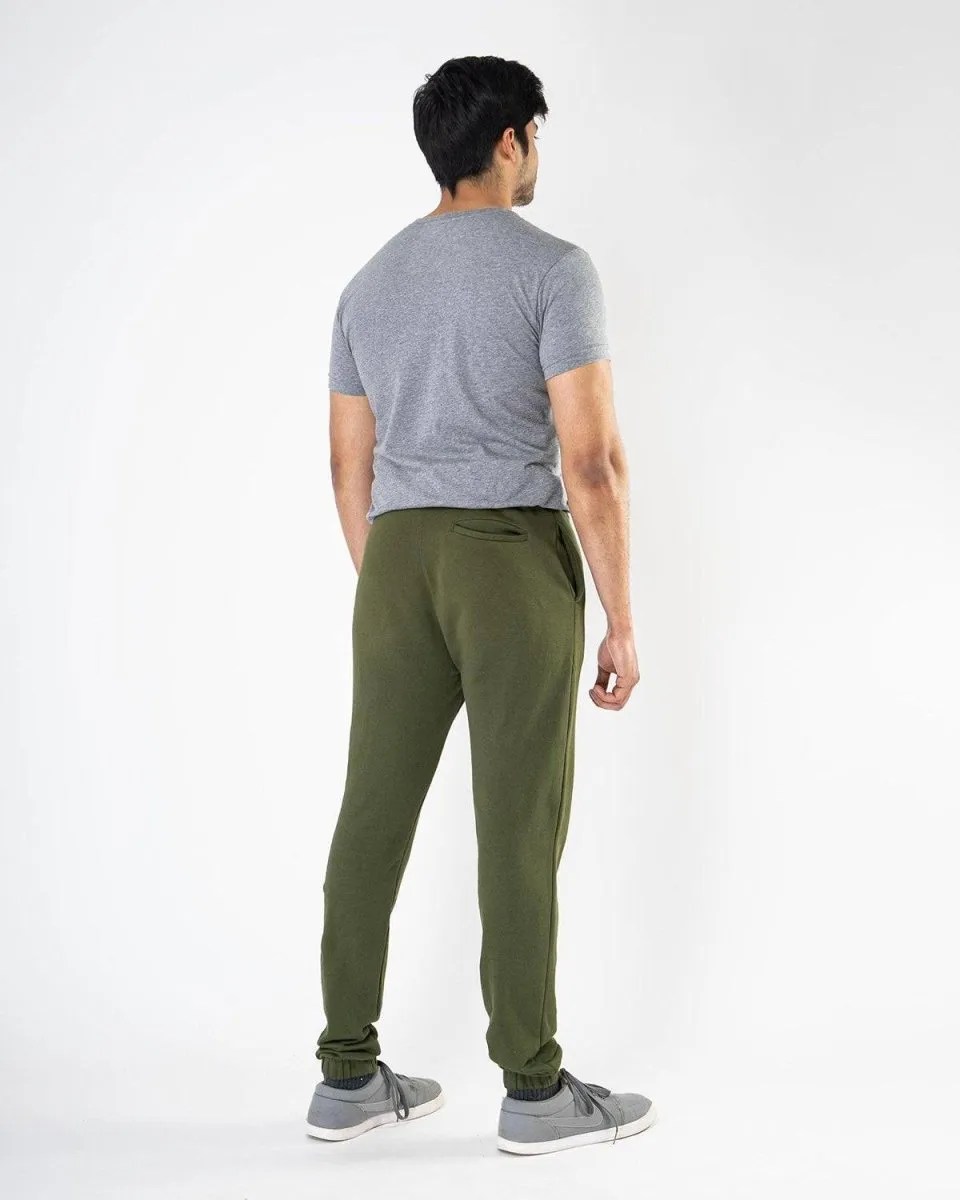 Solid Men's Green Athleisure Joggers