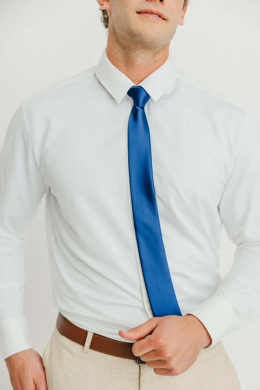 Solid Navy Satin Tie