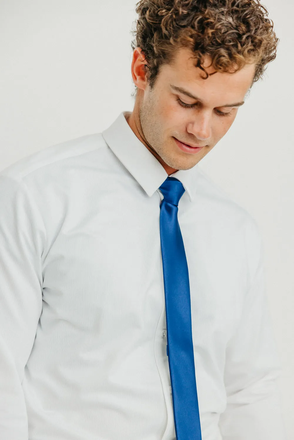 Solid Navy Satin Tie