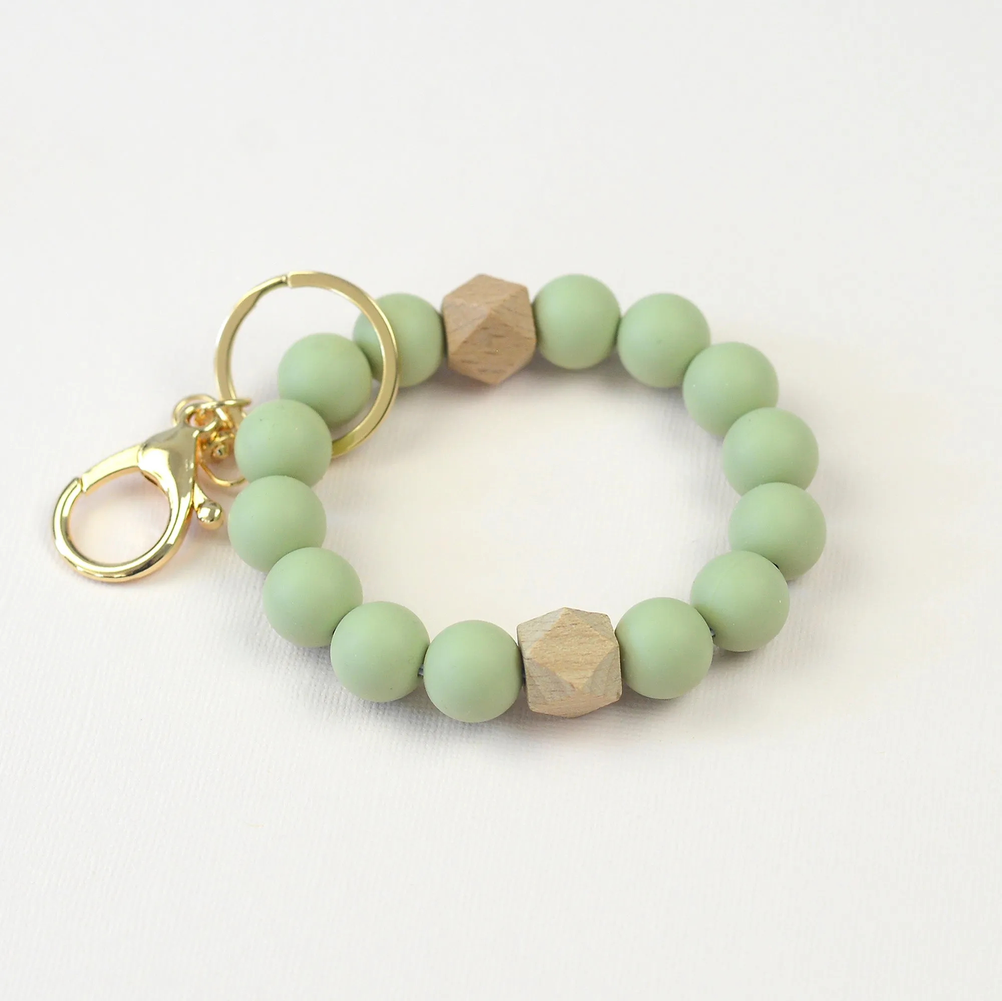 Solid Neutrals Silicone Beaded Keychain