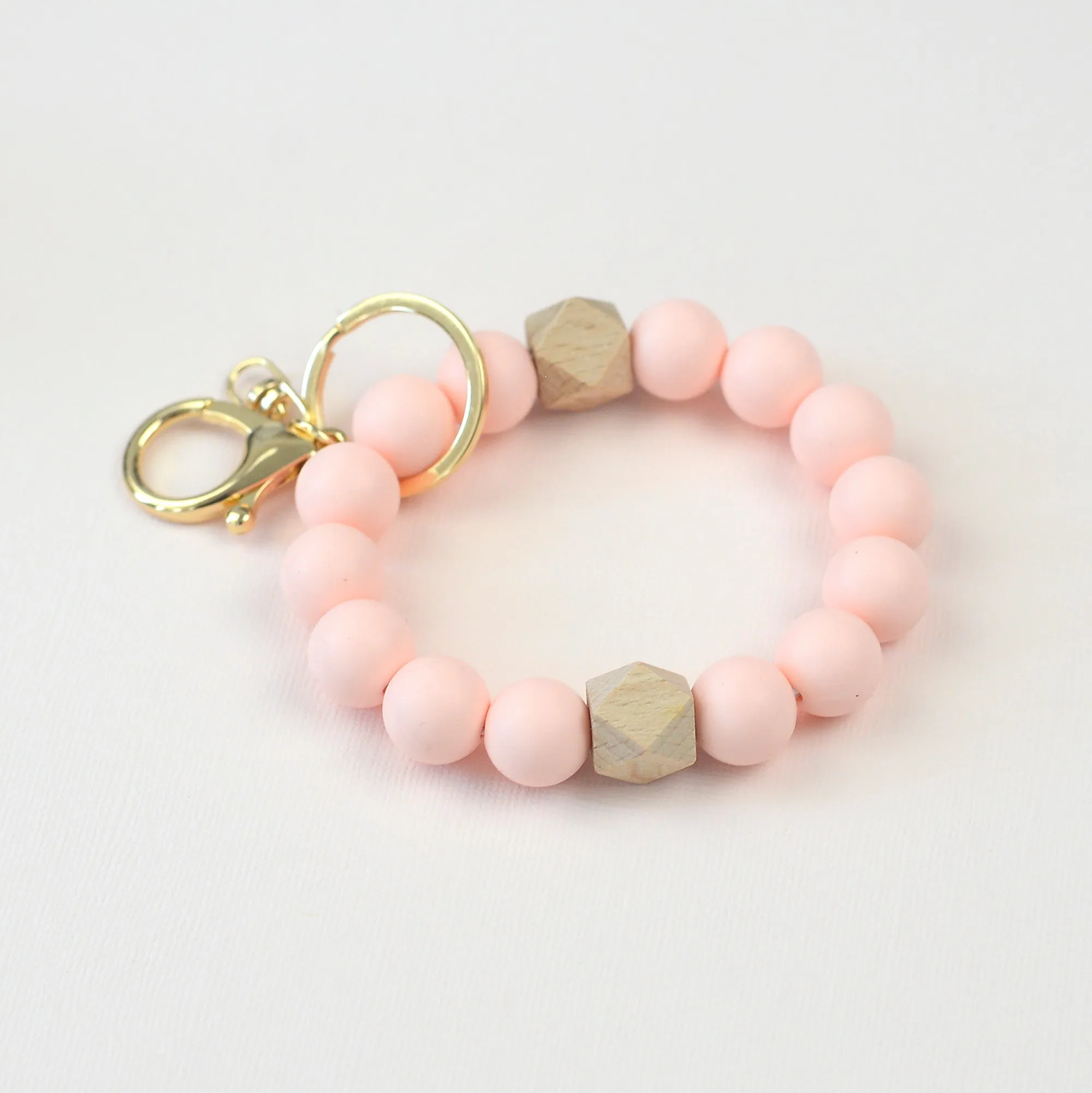 Solid Neutrals Silicone Beaded Keychain