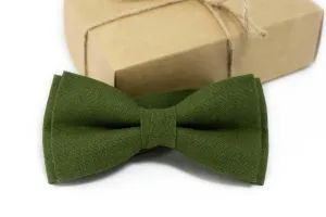 Solid Olive Green Men's Pre-Tied Bow Ties