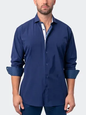 Solid Performance Stretch Long Sleeve Shirt - Navy