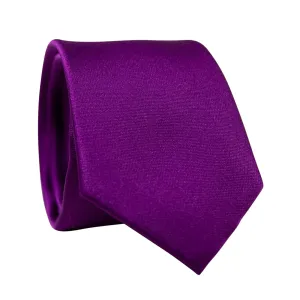 Solid Raspberry Satin Tie