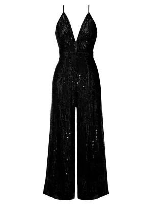 Solid Shiny Slip Vintage Jumpsuit