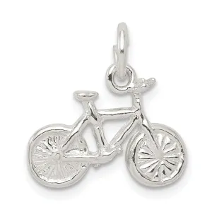 Solid Sterling Silver 3 D Bicycle Charm Pendant