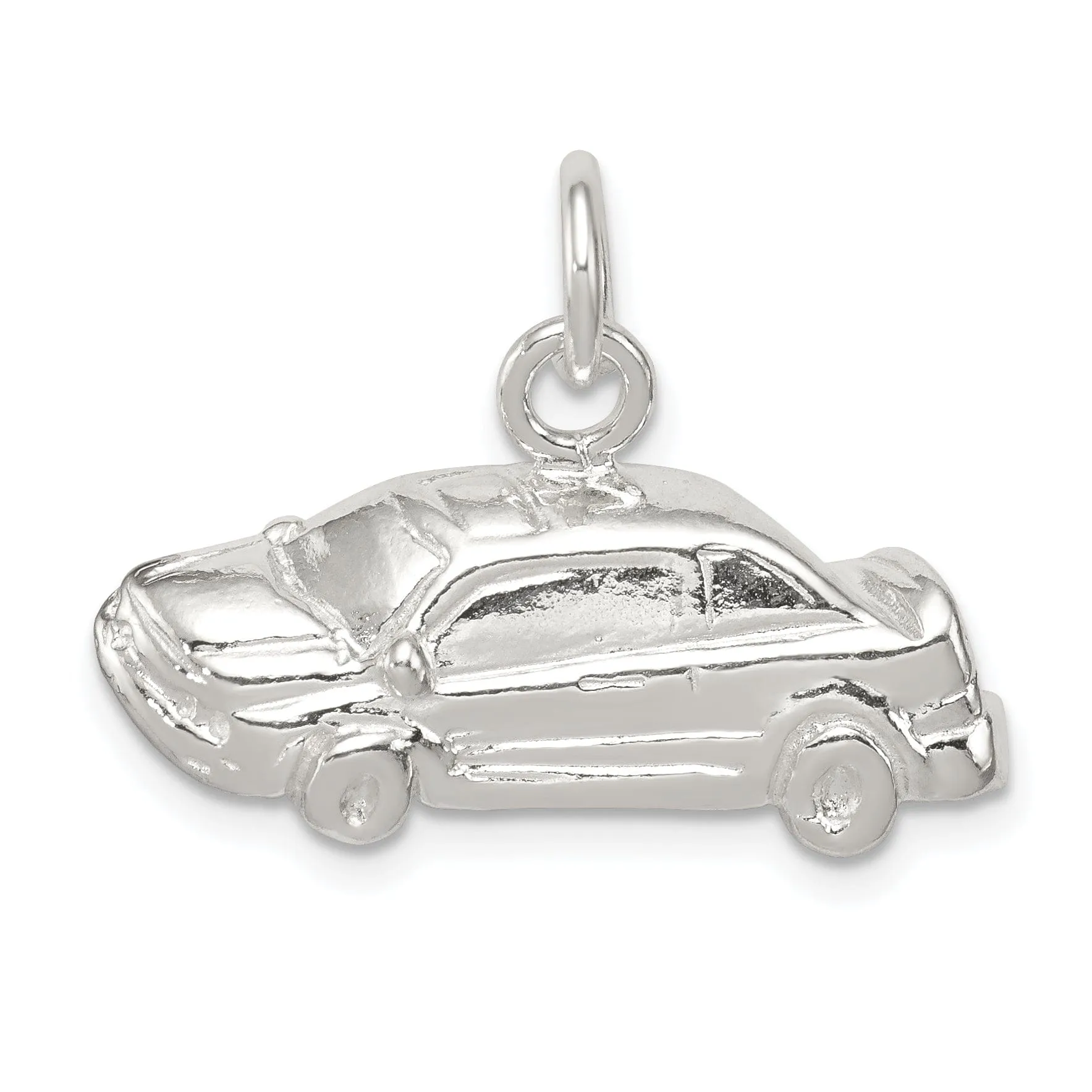 Solid Sterling Silver Polish Car Charm Pendant