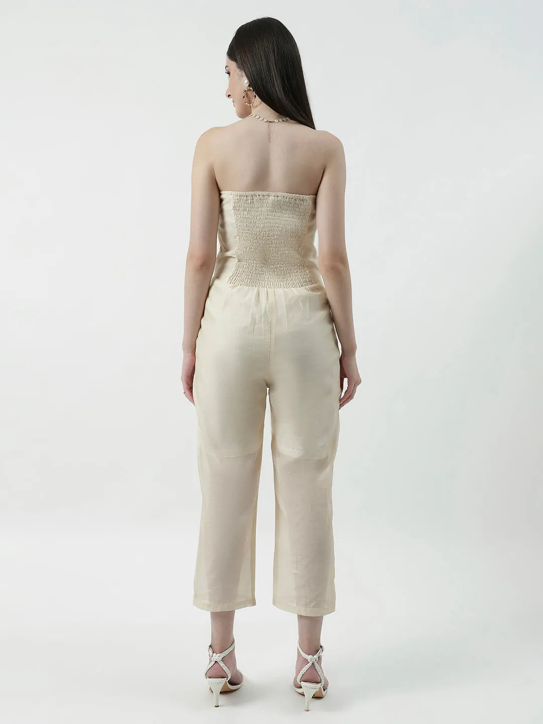 Solid Tube Off-Shoulder Jumpsuit