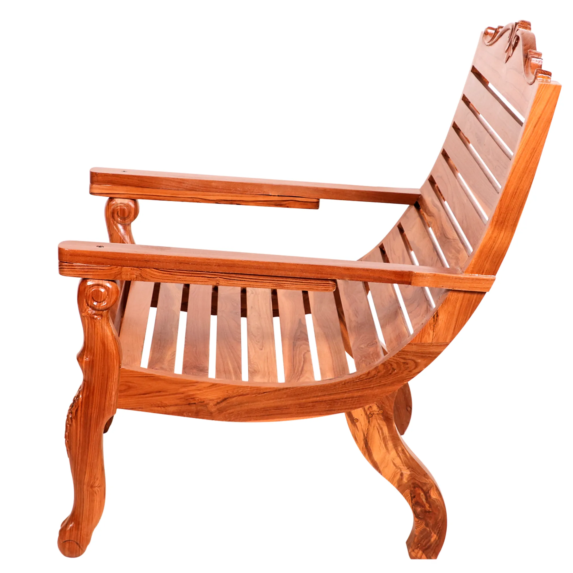 Solid Wood Stripped Traditional Recliner Planters Chair