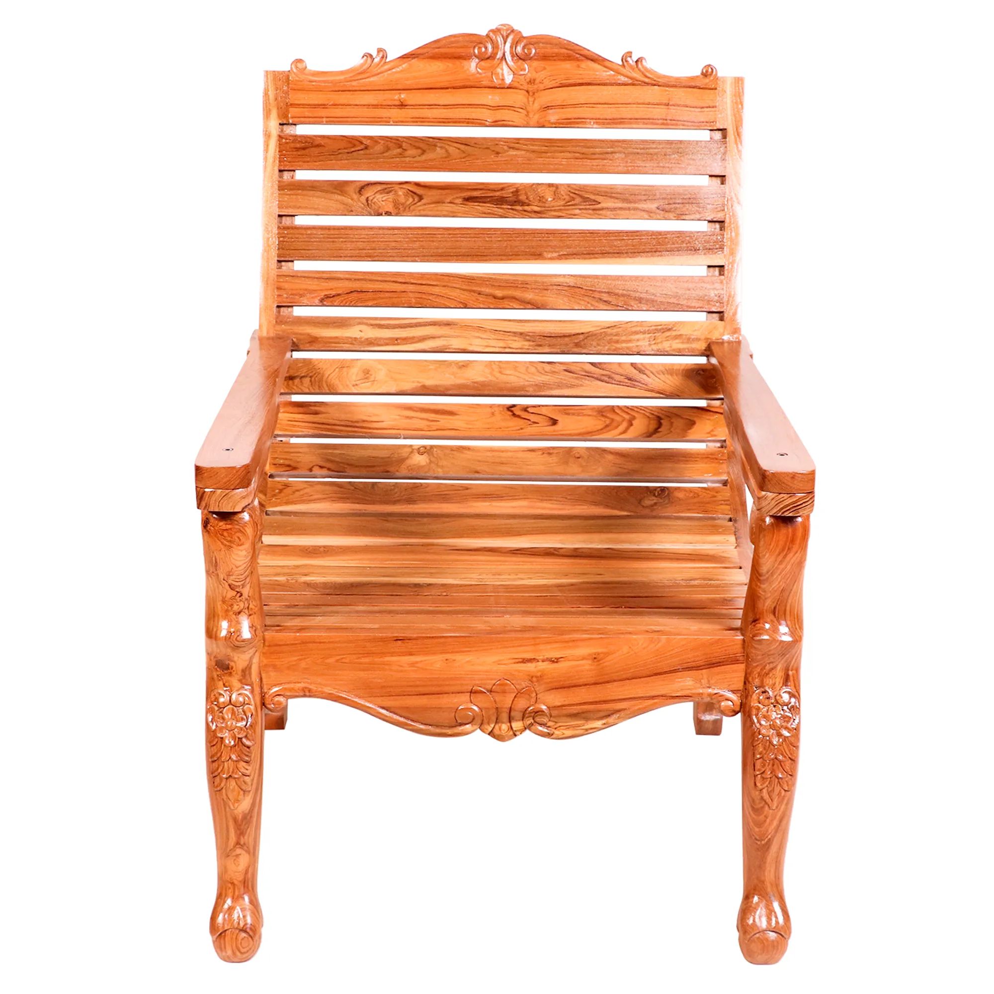 Solid Wood Stripped Traditional Recliner Planters Chair