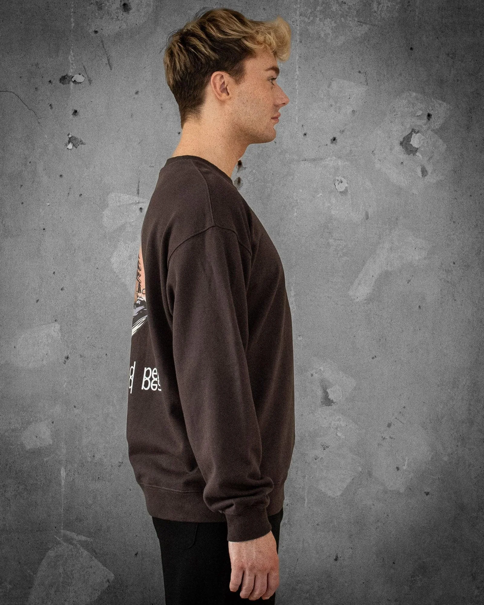 Solitude and Peace | Oversized Charcoal Men's Sweatshirt