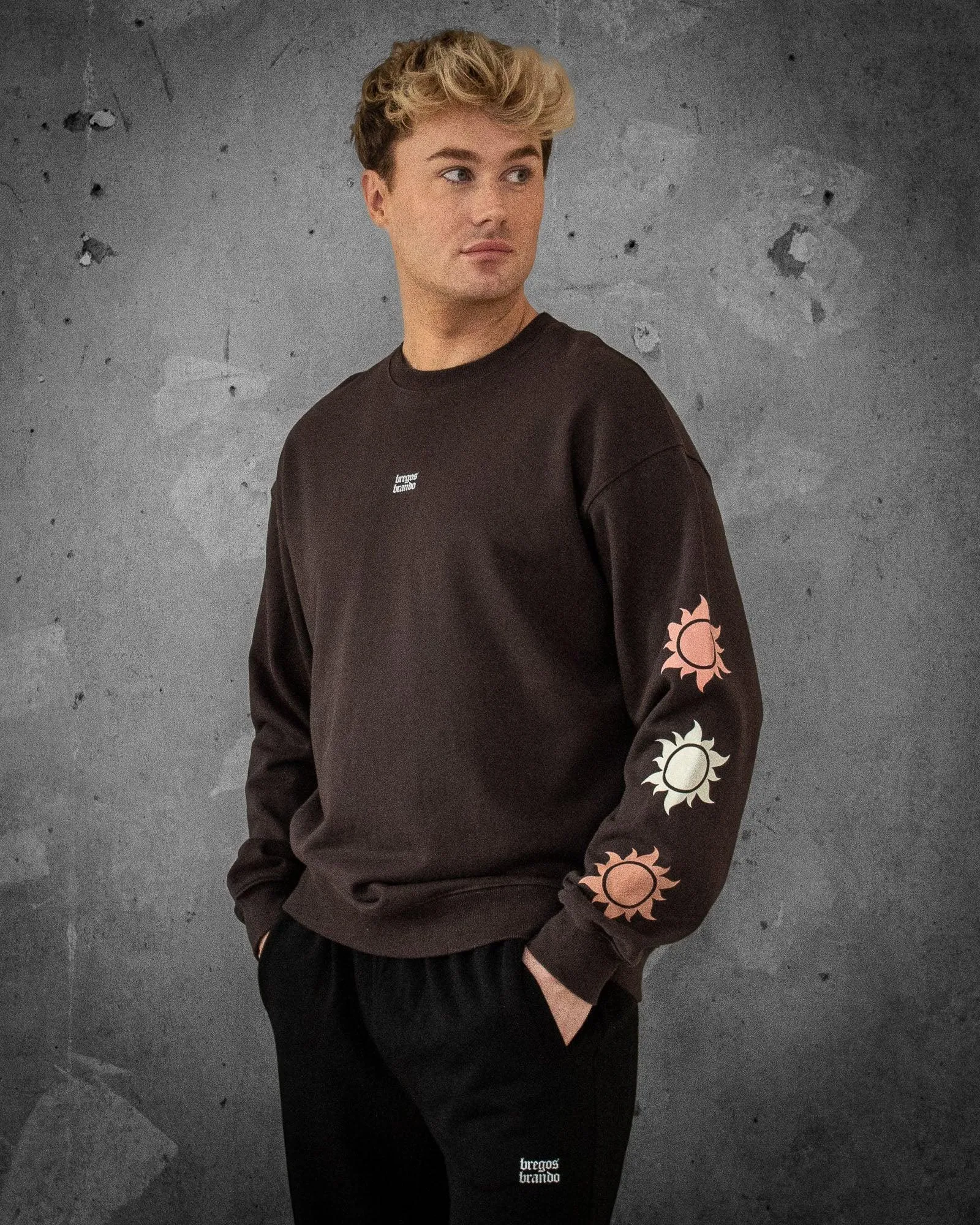 Solitude and Peace | Oversized Charcoal Men's Sweatshirt