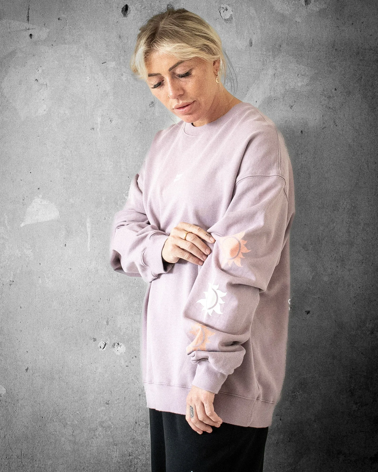 Solitude and Peace | Oversized Lilac Women's Sweatshirt