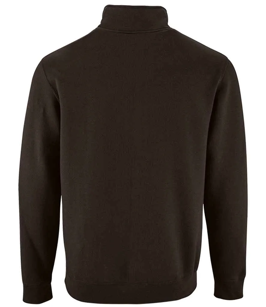 SOL'S Stan Contrast Zip Neck Sweatshirt | Black